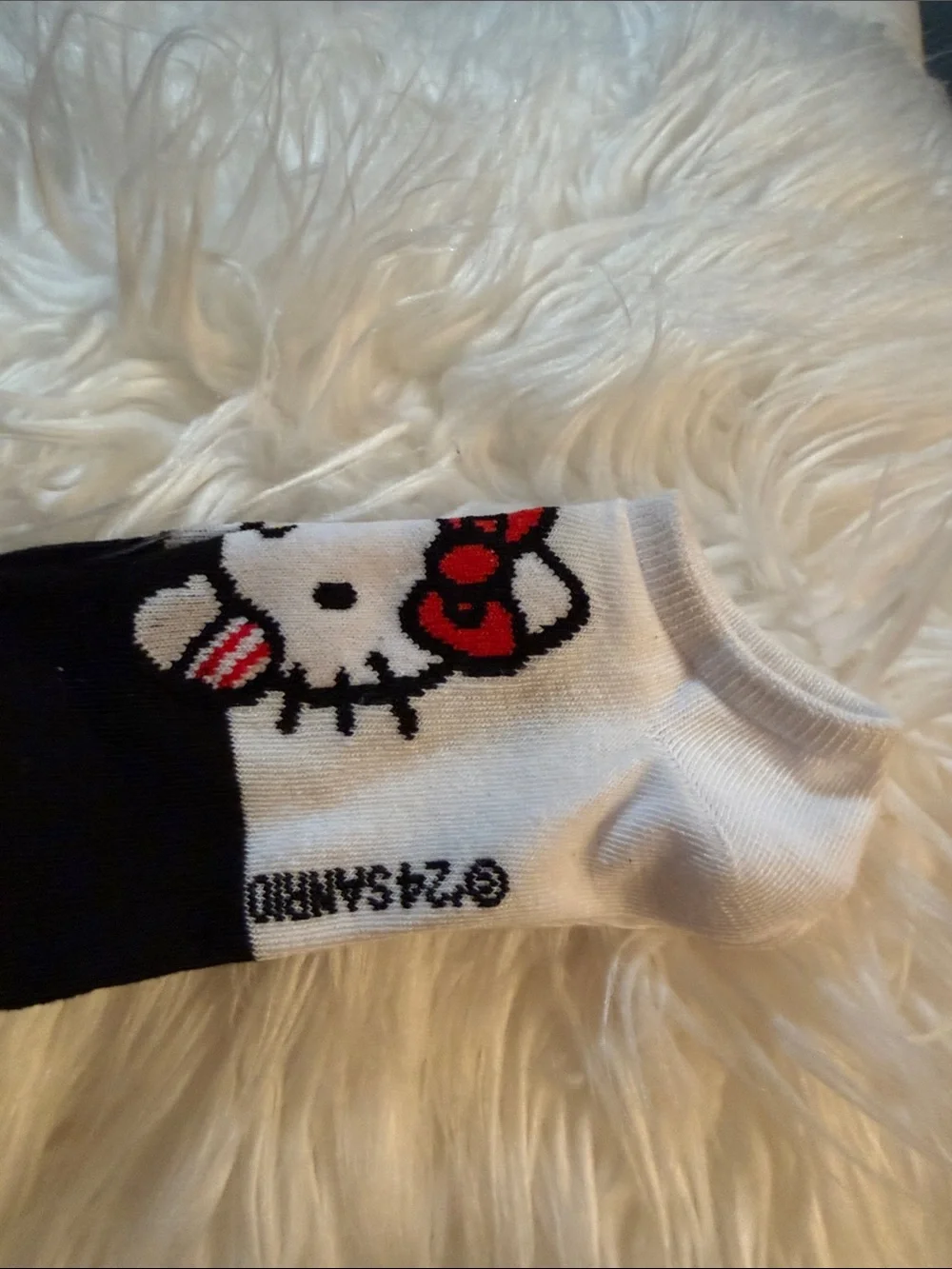 Hello Kitty No-Show Socks in Black, White & Red